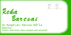 reka barcsai business card